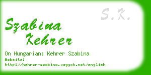 szabina kehrer business card